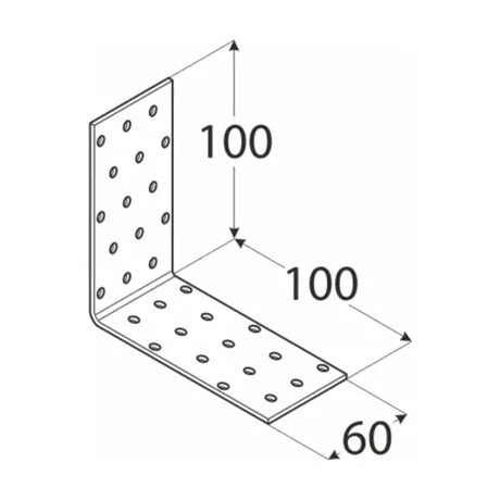 KM11 - Colțar perforat 100x100x60x2,0 mm