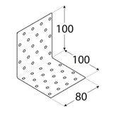 KM12 - Colțar perforat 100x100x80x2,0 mm
