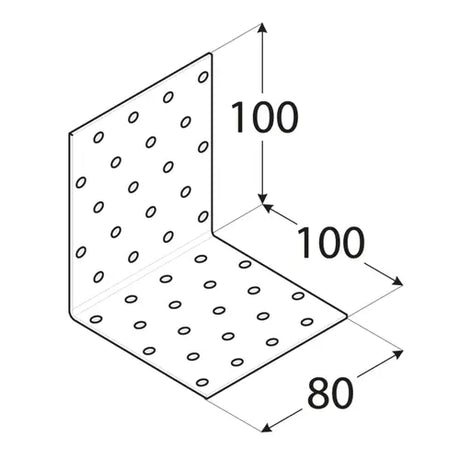 KM12 - Colțar perforat 100x100x80x2,0 mm
