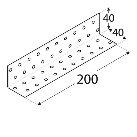 KM15 - Colțar perforat 40x40x200x2,0 mm