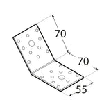 KLR 2    Colțar pentru unghi de 135° 70x70x55x2,5 mm
