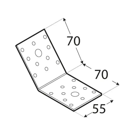 KLR 2    Colțar pentru unghi de 135° 70x70x55x2,5 mm
