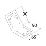KLR 3    Colțar pentru unghi de 135° 90x90x65x2,5 mm