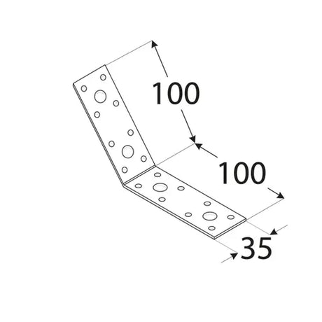 KLR 4    Colțar pentru unghi de 135° 100x100x35x2,5 mm