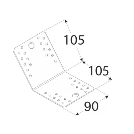KLR 5    Colțar pentru unghi de 135° 105x105x90x2,5 mm