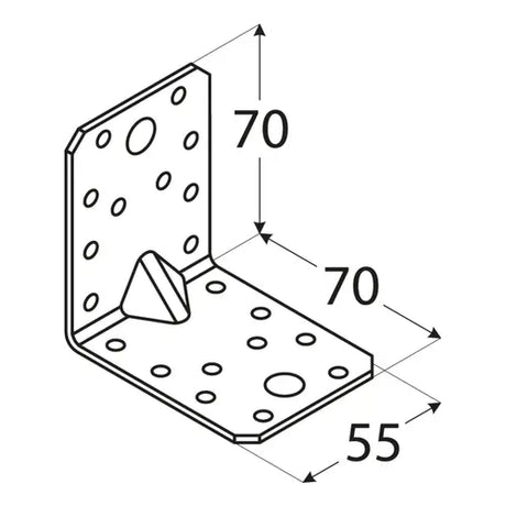 KP4 - Colțar ranforsat 70x70x55x2,5 mm