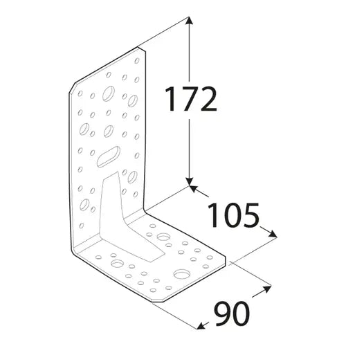 KP6 - Colțar ranforsat 172x105x90x3 mm
