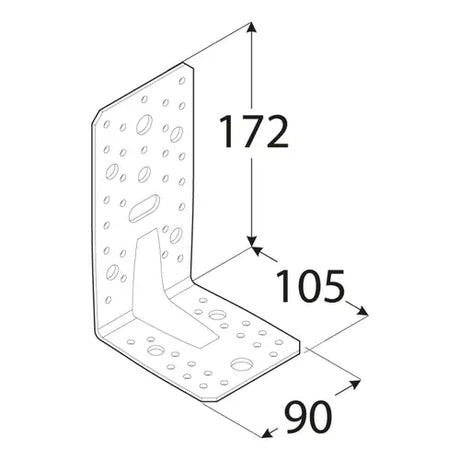 KP6 - Colțar ranforsat 172x105x90x3 mm