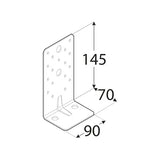 KP8 - Colțar ranforsat 145x70x90x2,5 mm