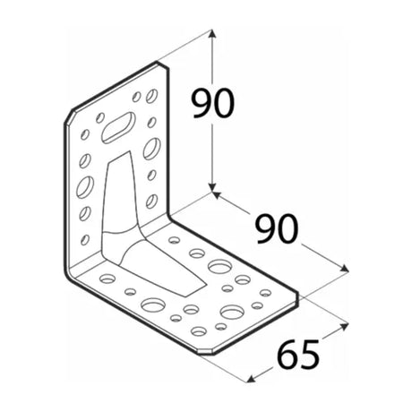 KP11 - Colțar ranforsat 90x90x65x2,5 mm