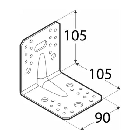 KP21 - Colțar ranforsat 105x105x90x2,5 mm