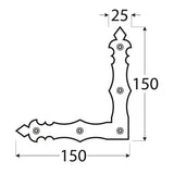 NAD 1 C - Colțar plat decorativ, negru 150x150x25x2,5 mm