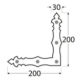 NAD 2 C - Colțar plat decorativ, negru 200x200x30x3,0 mm