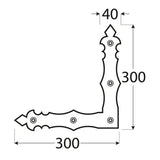 NAD 4 C - Colțar plat decorativ, negru 300x300x40x4,0 mm