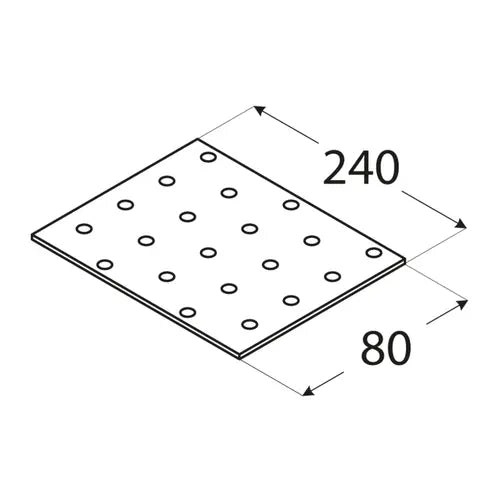 PP10 - Placă perforată 240x80x2,0 mm