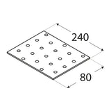 PP10 - Placă perforată 240x80x2,0 mm