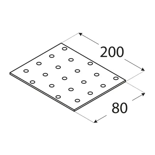 PP9 - Placă perforată 200x80x2,0 mm