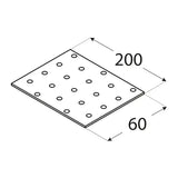 PP7 - Placă perforată 200x60x2,0 mm