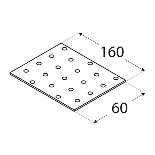 PP6 - Placă perforată 160x60x2,0 mm