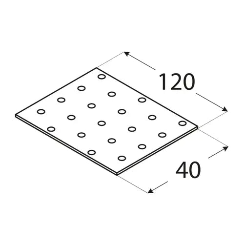 PP3 - Placă perforată 120x40x2,0 mm