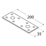 LP3 - Conector plat 200x35x2,5 mm