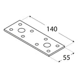 LP2 - Conector plat 140x55x2,5 mm