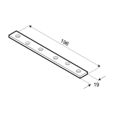 LW 200  Conector plat 196x19x2,0 mm