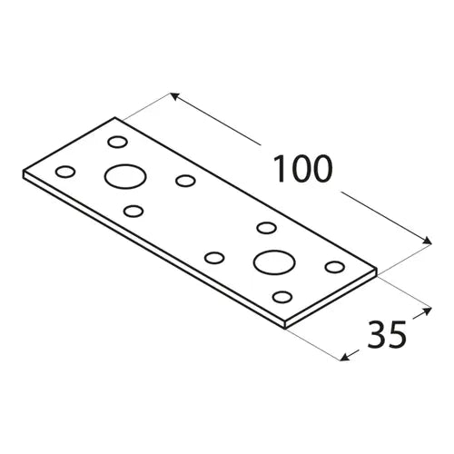 LP1 - Conector plat 100x35x2,5 mm
