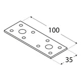 LP1 - Conector plat 100x35x2,5 mm