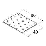 PP1 - Placă perforată 80x40x2,0 mm