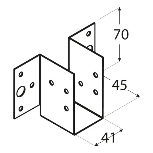 WL 7 - Papuc grindă sarcină ușoară 41x70x1,0 mm
