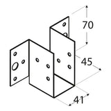 WL 7 - Papuc grindă sarcină ușoară 41x70x1,0 mm