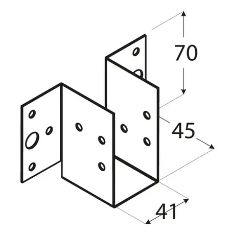 WL 7 - Papuc grindă sarcină ușoară 41x70x1,0 mm