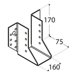 WB38 - Papuc grindă 160x170x75x2,0 mm