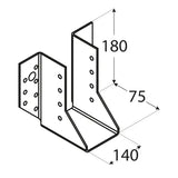 WB37 - Papuc grindă 140x180x75x2,0 mm