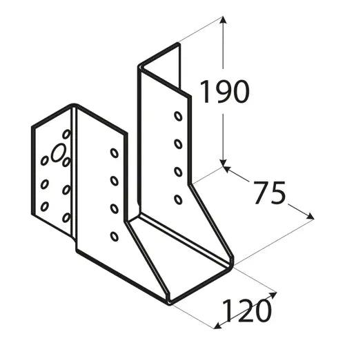 WB36 - Papuc grindă 120x190x75x2,0 mm