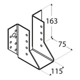 WB33 - Papuc grindă 115x163x75x2,0 mm