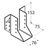 WB24 - Papuc grindă 76x152x75x2,0 mm