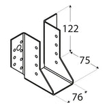WB23 - Papuc grindă 76x122x75x2,0 mm