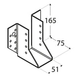 WB12 - Papuc grindă 51x165x75x2,0 mm