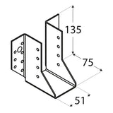 WB11 - Papuc grindă 51x135x75x2,0 mm