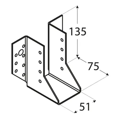 WB11 - Papuc grindă 51x135x75x2,0 mm