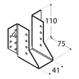WB5 - Papuc grindă 41x110x75x2,0 mm