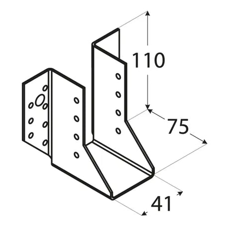 WB5 - Papuc grindă 41x110x75x2,0 mm