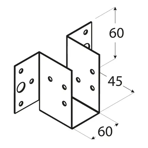 WL 9 - Papuc grindă sarcină ușoară 60x60x1,0 mm