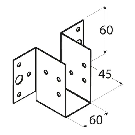 WL 9 - Papuc grindă sarcină ușoară 60x60x1,0 mm