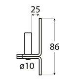 C 10/25    Pivot balama  fi 10 mm /25 mm