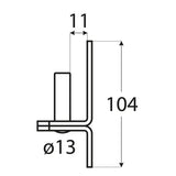 C 13/11c  Pivot balama  fi 13 mm /19 mm, negru
