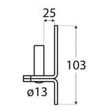 C 13/25    Pivot balama  fi 13 mm /25 mm