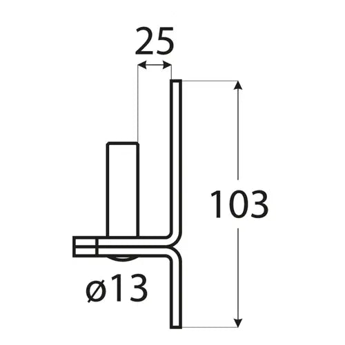 C 13/25c  Pivot balama  fi 13 mm /25 mm, negru